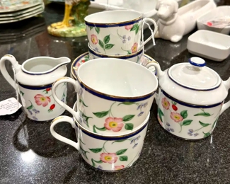 Tiffany & Company "American Garden" Cups, Saucers and Cream & Sugar