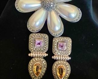 Pin & Earrings by Judith Jack
