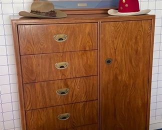 "Crossing Boundaries -Elk" by Lee Kromschoeder with Drexel Campaign Style Chest, and Stetson Hats