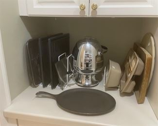 Buffet Coffee Pot along with Pampered Chef Baking Pieces.