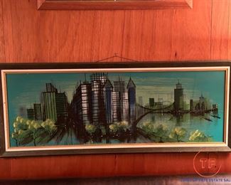 Mid-Century Cityscape Signed MCCORMICK