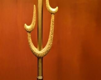 1960's MCM Ceramic Sculpture and Brass Floor Lamp