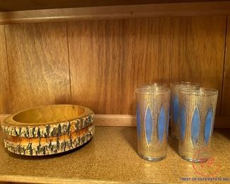 MCM Culver Tiffany Aqua Highball Glasses