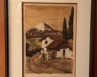 Original Mexican Watercolors Signed CRUZ