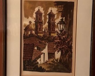 Original Mexican Watercolors Signed CRUZ