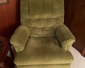 Vintage Green Swivel Rocker Lounge Chair