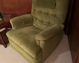 Vintage Green Swivel Rocker Lounge Chair