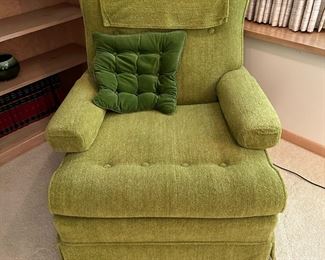 Vintage Green Swivel Rocker Lounge Chair