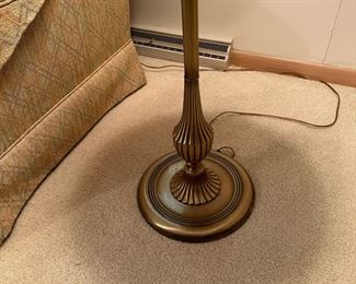 Vintage Brass Hollywood Regency Lamp with Brass Table