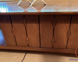 Vintage MCM Coffee Table with Copper Accents