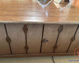Vintage MCM Coffee Table with Copper Accents