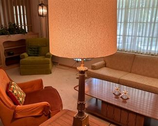 Hollywood Regency Style Brass Table Lamp