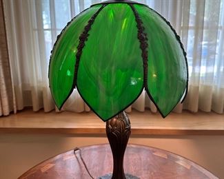 Antique Slag Glass Lamp