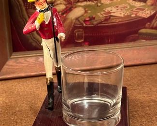 Vintage JOHNNIE WALKER Figural Scotch Glass Advertising Holder