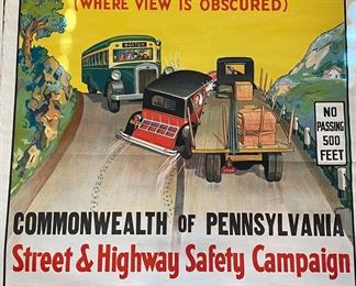 Rare Original 1930 loth Safety Poster