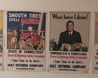Rare Cloth Original Safety Posters 1930