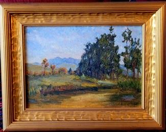 "Eucalyptus Grove" original oil painting by John Dominique ( 1893-1994)...listed artist.