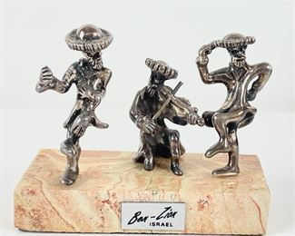 Ben Zion Israel Sterling Silver Dancing Men Figurine
