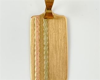 3.2 Grams Fine 14K Tri-Color Gold Necklace Pendant
