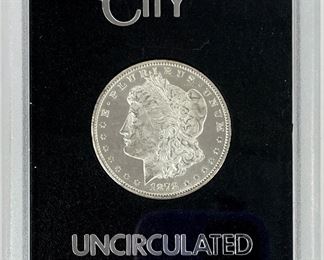 1878-CC U.S. Carson City Uncirculated Morgan 90% Silver Dollar Coin W/ Certificate Of Authenticity

