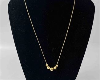 Fine 14K Yellow Gold Ball Chain Necklace 18"
