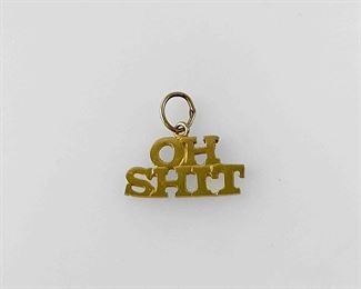 Fine 14K Gold "Oh Shit" Pendant
