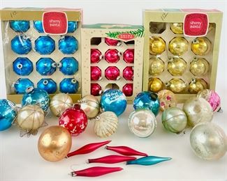 Vintage Shiny Brite & Other Colorful Glass Christmas Ornaments
