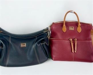 2 Dooney & Bourke Leather Black & Red Handbags
