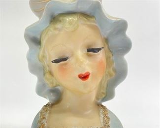 Vintage Lady Head Vase Planter Ceramic Bust Planter
