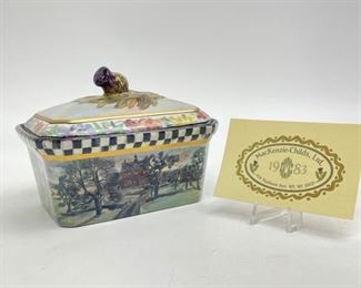 Vermilion Designs McKenzie-Childs House & Floral TRINKET BOX
