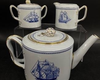SPODE FINE ENGLISH Tea set of Pitcher Pot Creamer & Sugar bowl
