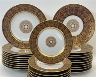 Fine Bernardaud Eventail Luxury China French tableware Coupe Salad Plates & Coupe Soup Bowl & Desert Plates
