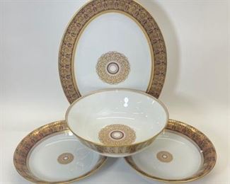 Fine Bernardaud Eventail Luxury China French tableware Large Serving Platter ; Bowls & Salad Bowl
