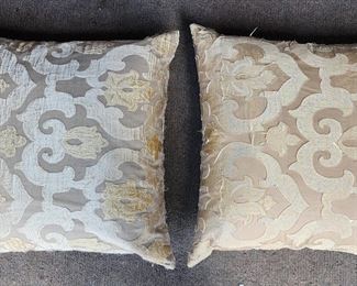 Pair of Silk Brocade Accent pillows
