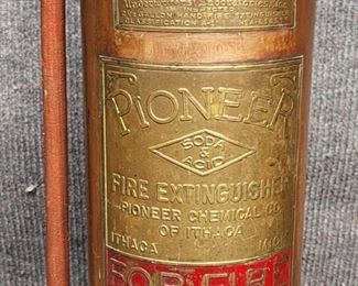 Antique Pioneer Copper Fire Extinguisher
