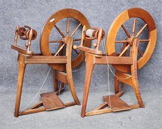 2 Vintage Spinning Wheels
