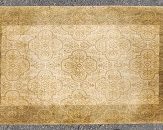 Wonderful Silk & Wool Tan Olive Area Rug
