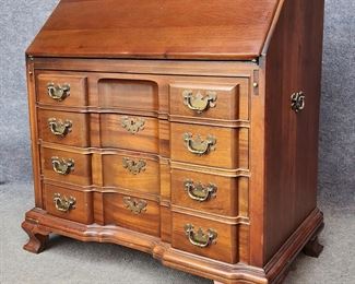 20th C Maddox of Jamestown NY Slant Front Secretary Desk Solid Wood with Key
