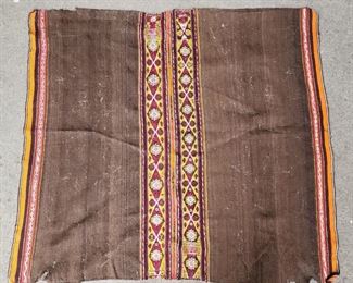 Vintage South American Wool Textile Multi Colored Woven Textile
