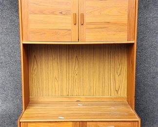 Mid Century Modern 2 Piece Teak Cabinet
