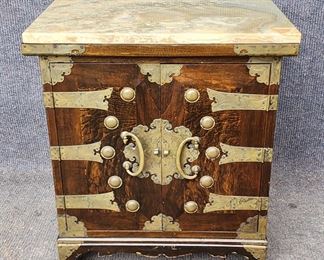 Vintage Small Asian Tansu Chest Side Table
