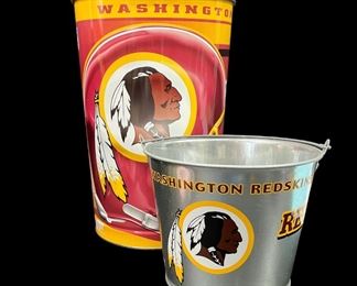 Vintage Washington Redskins Beer Bucket and Waste Basket
