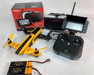 WORKING RISE Vusion 250 Race Drone With RISE RISJ2000 2.4GHz Controller, Tactic 4.3 Inch FPV-RM2 Color Monitor, Tactic FPV-G1 FPV Goggles and More
