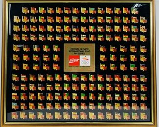 Vintage 1992 Barcelona 25th Olympic Games Coca Cola International Flag Pin Series Pins
