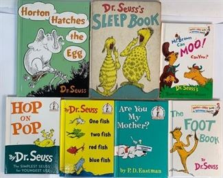Vintage Dr. Seuss Books - 1968 Horton Hatches The Egg, Are You My Mother?, 1962 Sleep Book, Hop On Pop and More two oversized
