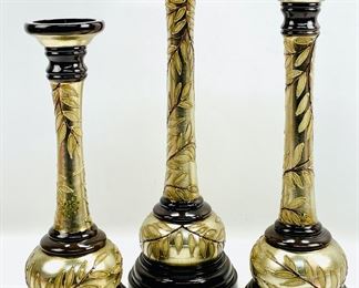 Fancy Tall Floral Candle Holders Lot
