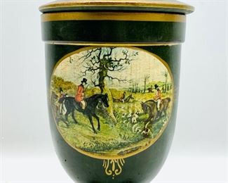 Vintage Italian Ceramic Gilt Lidded Urn
