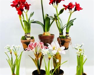 Wonderful Faux Amaryllis w Bulbs Decorative Collection
