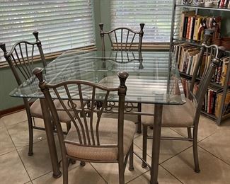 Glass and metal kitchen table