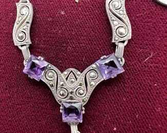 Sterling and amethyst, Germany Antique